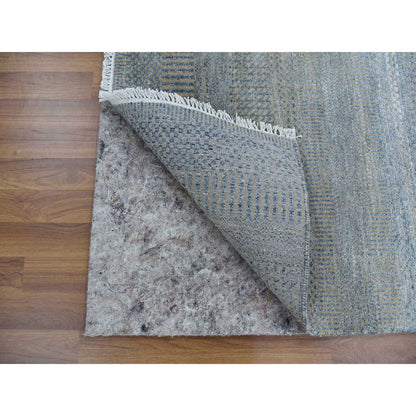 Modern and Contemporary Wool & Silk Hand Knotted Rug Grey No Border 2.7X16.4 -O079153