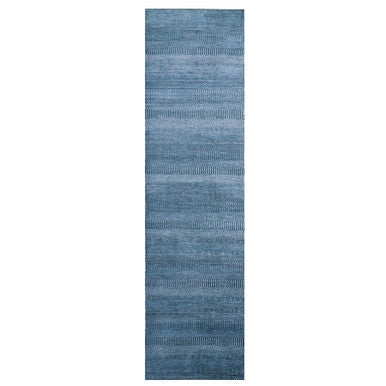 Modern and Contemporary Wool & Silk Hand Knotted Rug Blue No Border 2.9X11.4 -O079154
