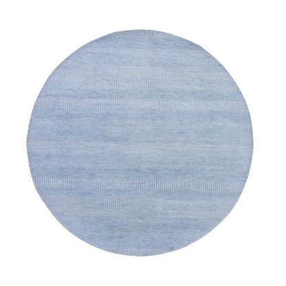 Modern and Contemporary Wool & Silk Hand Knotted Rug Blue No Border 5.10X5.10 -O079157