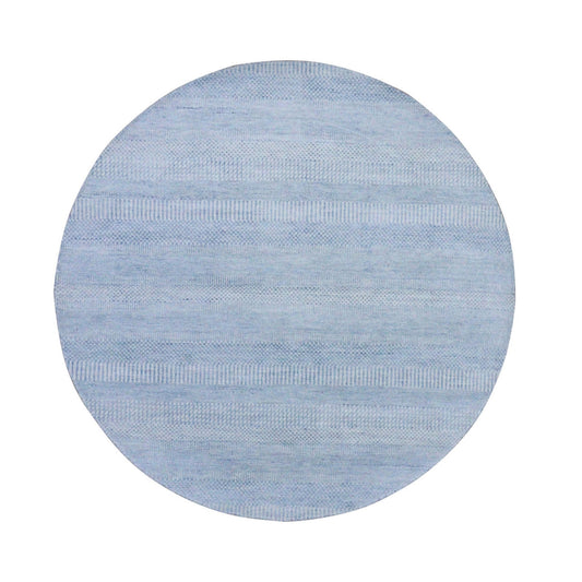 Modern and Contemporary Wool & Silk Hand Knotted Rug Blue No Border 5.10X5.10 -O079157