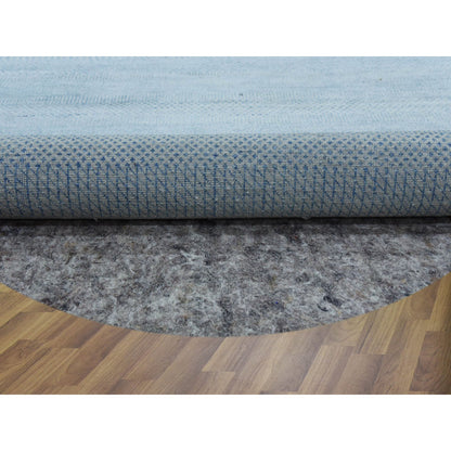 Modern and Contemporary Wool & Silk Hand Knotted Rug Blue No Border 5.10X5.10 -O079157