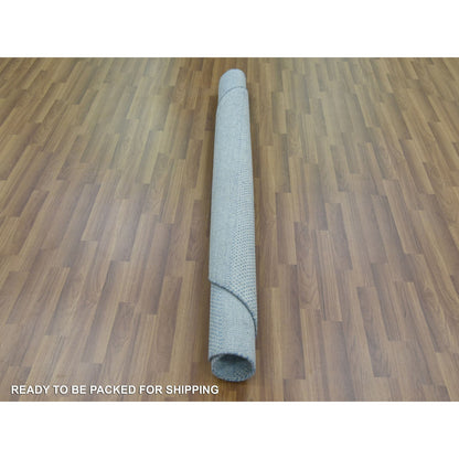 Modern and Contemporary Wool & Silk Hand Knotted Rug Blue No Border 5.10X5.10 -O079157