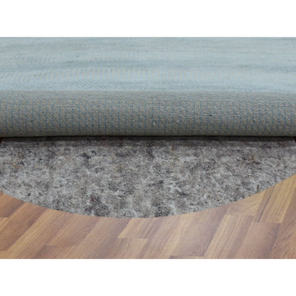 Modern and Contemporary Wool & Silk Hand Knotted Rug Blue No Border 6.0X6.0 -O079158