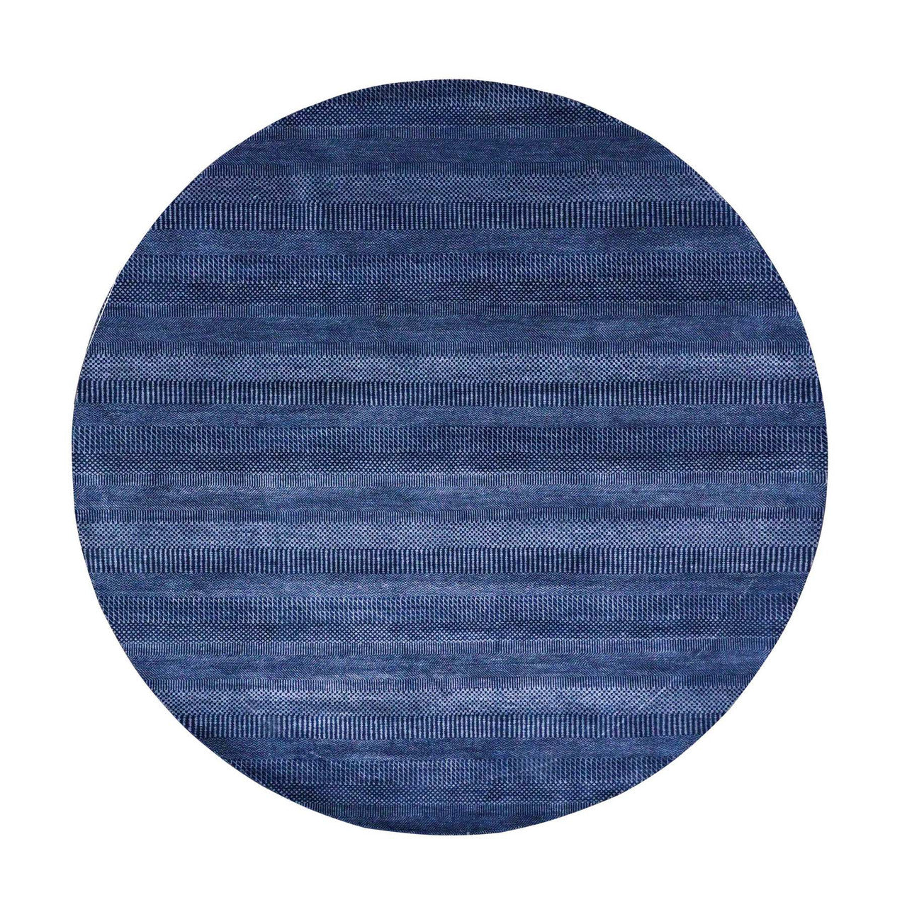 Modern and Contemporary Wool & Silk Hand Knotted Rug Blue No Border 8.0X8.0 -O079161