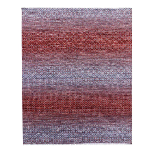 Modern and Contemporary Wool Hand Knotted Rug Red No Border 8.0X9.10 -O079164