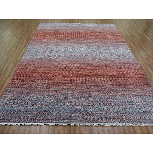 Modern and Contemporary Wool Hand Knotted Rug Red No Border 8.0X9.10 -O079164