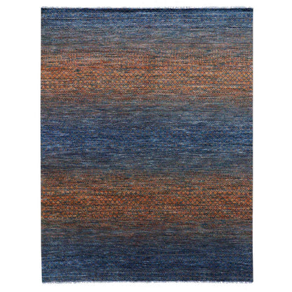 Modern and Contemporary Wool Hand Knotted Rug Orange No Border 8.2X10.5 -O079165