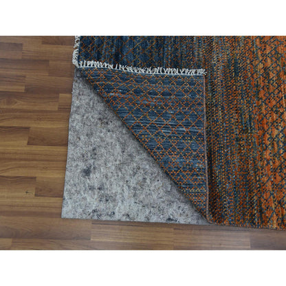 Modern and Contemporary Wool Hand Knotted Rug Orange No Border 8.2X10.5 -O079165