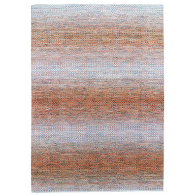 Modern and Contemporary Wool Hand Knotted Rug Orange No Border 9.10X13.10 -O079168