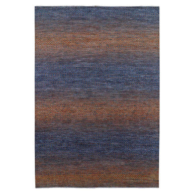 Modern and Contemporary Wool Hand Knotted Rug Orange 10.0x14.5 -O079171