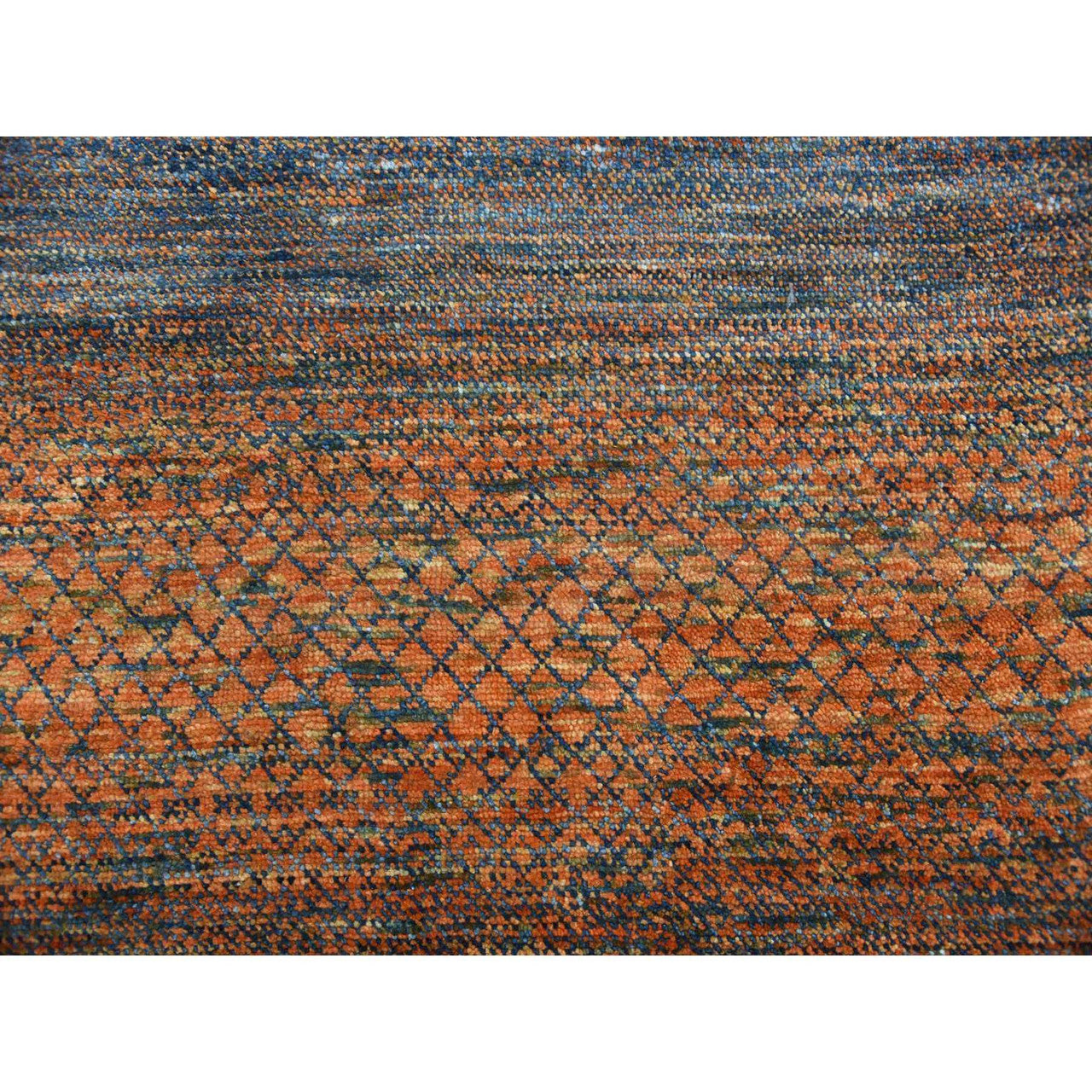 Orange 10'0" x 14'5" Modern and Contemporary Hand knotted Wool Rug - Sku: O079171
