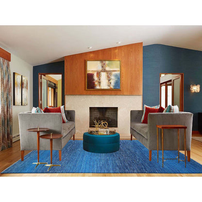 Modern and Contemporary Wool Hand Knotted Rug Blue No Border 10.0X14.3 -O079172