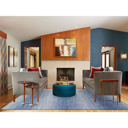 Modern and Contemporary Wool Hand Knotted Rug Blue No Border 10.0X14.1 -O079175