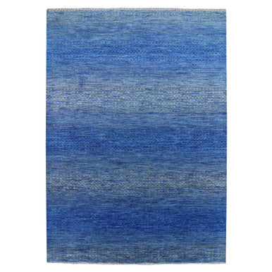 Modern and Contemporary Wool Hand Knotted Rug Blue No Border 10.3X14.4 -O079181