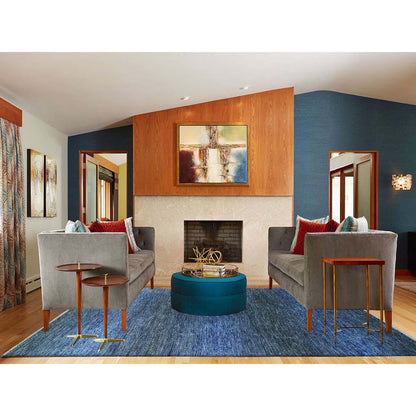 Modern and Contemporary Wool Hand Knotted Rug Blue No Border 10.3X14.4 -O079181