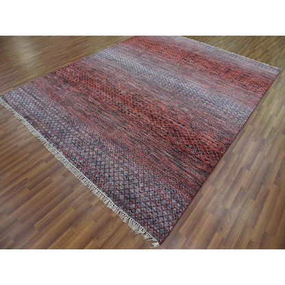 Modern and Contemporary Wool Hand Knotted Rug Red No Border 8.0X9.10 -O079188