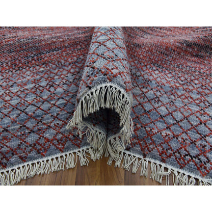 Modern and Contemporary Wool Hand Knotted Rug Red No Border 8.0X9.10 -O079188