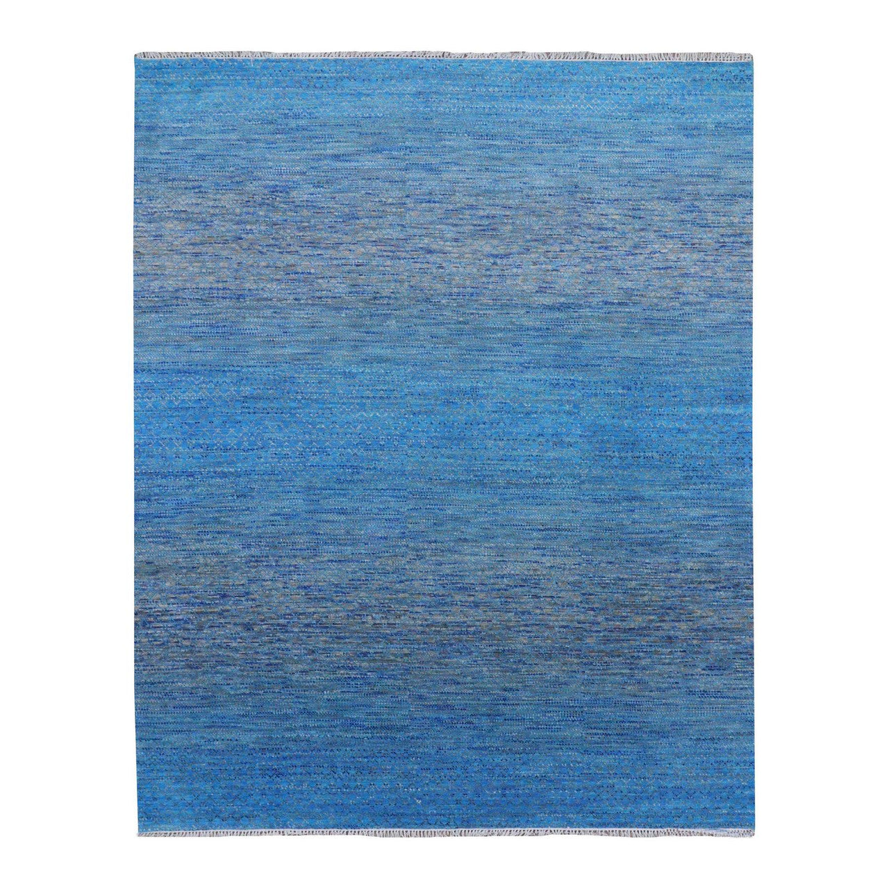 Blue 8'2" x 10'0" Modern and Contemporary Hand knotted Wool Rug - Sku: O079191