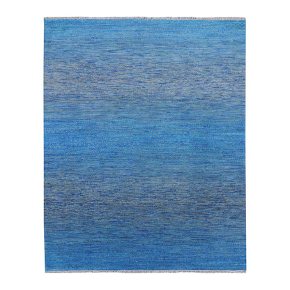 Modern and Contemporary Wool Hand Knotted Rug Blue No Border 8.2X10.0 -O079191