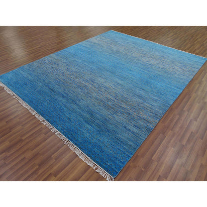 Modern and Contemporary Wool Hand Knotted Rug Blue No Border 8.2X10.0 -O079191