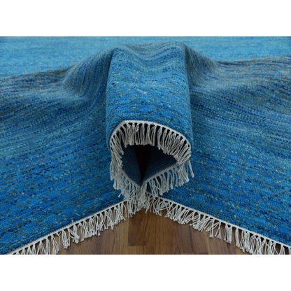 Modern and Contemporary Wool Hand Knotted Rug Blue No Border 8.2X10.0 -O079191