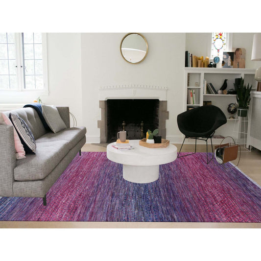 Modern and Contemporary Wool Hand Knotted Rug Pink No Border 8.1X10.2 -O079198