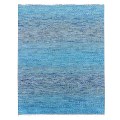 Modern and Contemporary Wool Hand Knotted Rug Blue 8.0x9.10 -O079202