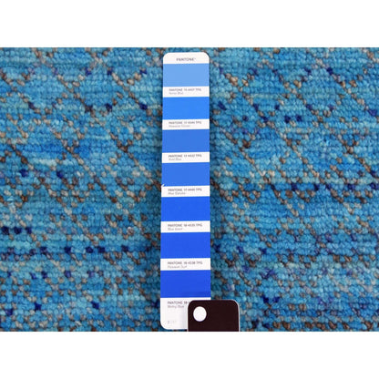 Modern and Contemporary Wool Hand Knotted Rug Blue 8.0x9.10 -O079202
