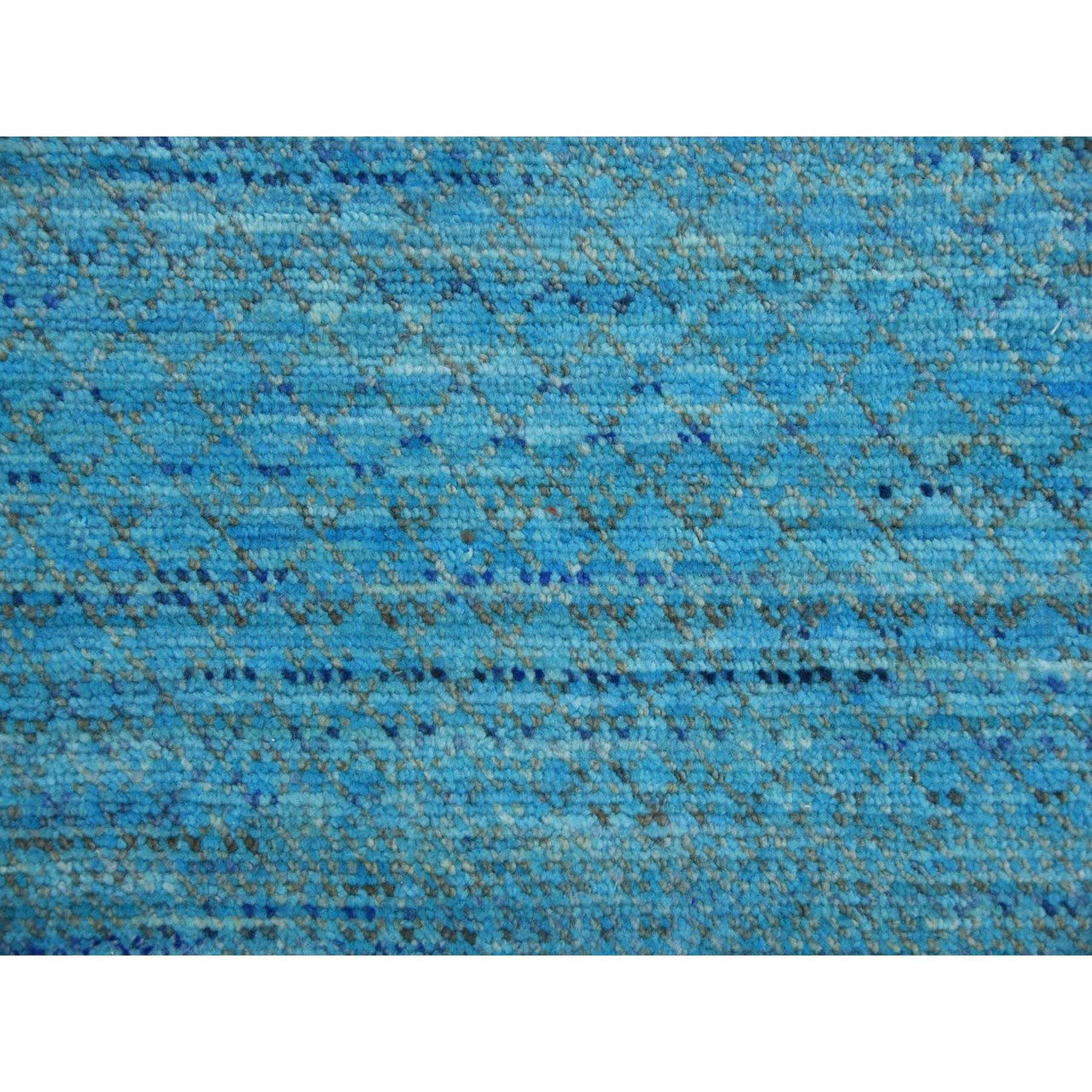 Blue 8'0" x 9'10" Modern and Contemporary Hand knotted Wool Rug - Sku: O079202