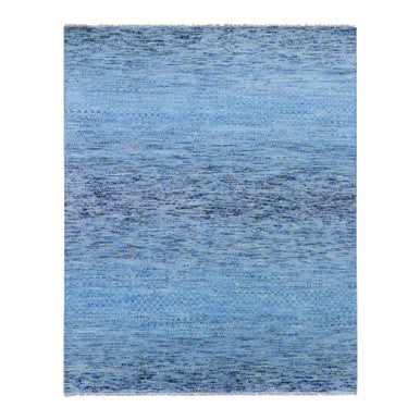 Modern and Contemporary Wool Hand Knotted Rug Blue No Border 8.2X10.2 -O079208