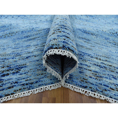 Modern and Contemporary Wool Hand Knotted Rug Blue No Border 8.2X10.2 -O079208