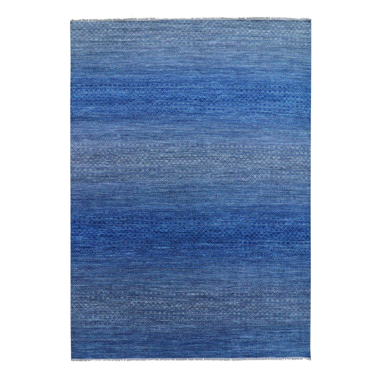 Blue 9'3" x 12'6" Modern and Contemporary Hand knotted Wool Rug - Sku: O079215