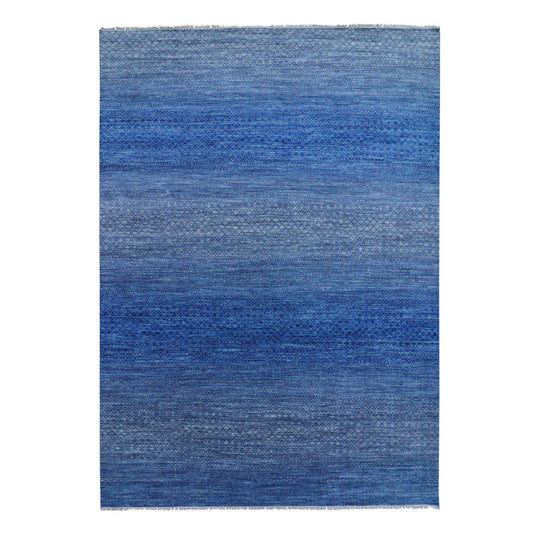 Modern and Contemporary Wool Hand Knotted Rug Blue No Border 9.3X12.6 -O079215