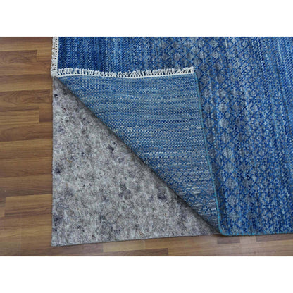 Modern and Contemporary Wool Hand Knotted Rug Blue No Border 9.3X12.6 -O079215