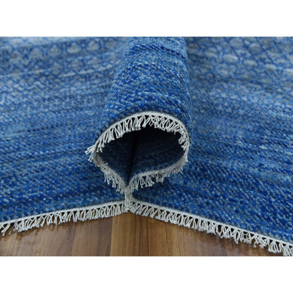 Modern and Contemporary Wool Hand Knotted Rug Blue No Border 9.3X12.6 -O079215