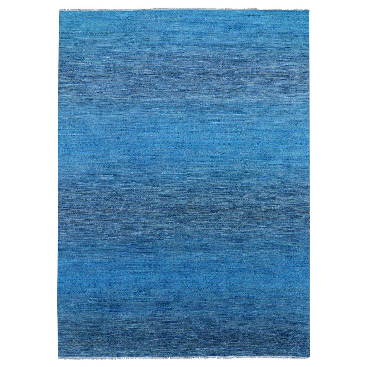 Blue 9'1" x 11'10" Modern and Contemporary Hand knotted Wool Rug - Sku: O079221
