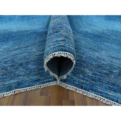 Modern and Contemporary Wool Hand Knotted Rug Blue No Border 9.1X11.10 -O079221