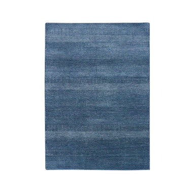 Modern and Contemporary Wool & Silk Hand Knotted Rug Blue No Border 4.1X6.1 -O079242