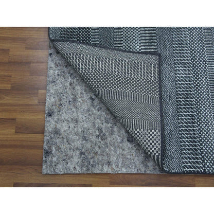 Modern and Contemporary Wool & Silk Hand Knotted Rug Grey 3.3x5.0 -O079253