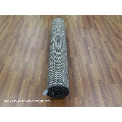 Modern and Contemporary Wool & Silk Hand Knotted Rug Grey 3.3x5.0 -O079253