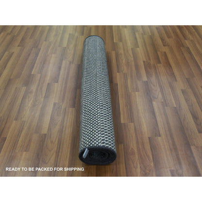 Modern and Contemporary Wool & Silk Hand Knotted Rug Grey 3.3x5.1 -O079254