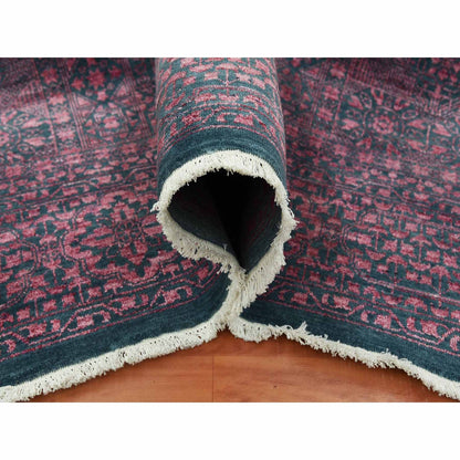 Mamluk Wool & Silk Hand Knotted Rug Green Dark Green 8.0X9.9 -O079273