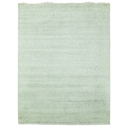 Transitional Wool & Silk Hand Knotted Rug Grey No Border 9.0X11.10 -O079279