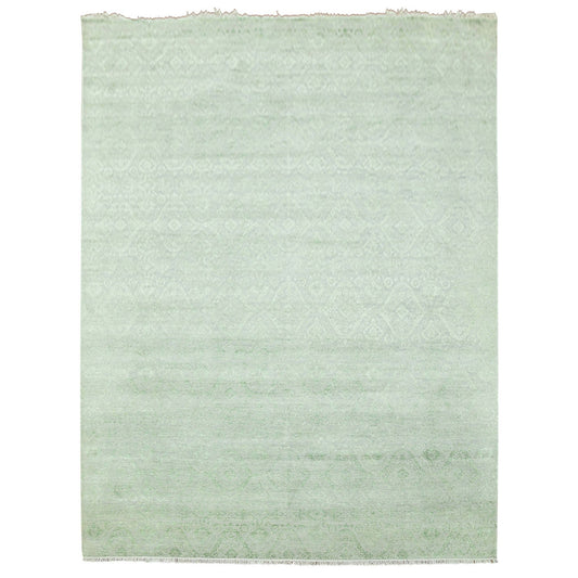 Transitional Wool & Silk Hand Knotted Rug Grey No Border 9.0X11.10 -O079279