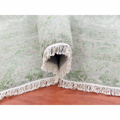 Transitional Wool & Silk Hand Knotted Rug Grey No Border 9.0X11.10 -O079279