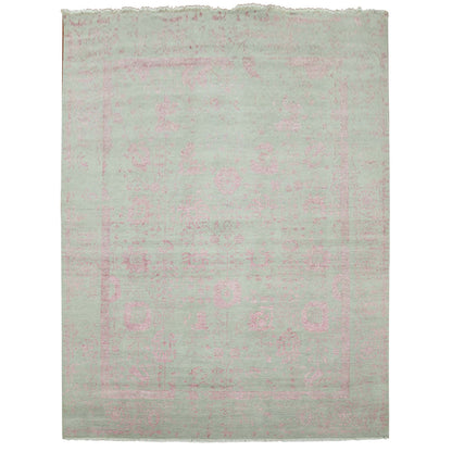 Modern and Contemporary Wool & Silk Hand Knotted Rug Grey No Border 9.0X11.10 -O079284