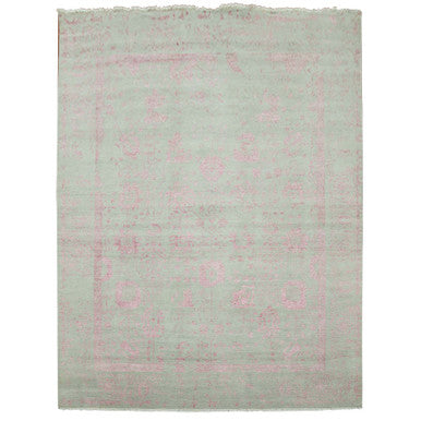 Modern and Contemporary Wool & Silk Hand Knotted Rug Grey No Border 9.0X11.10 -O079284