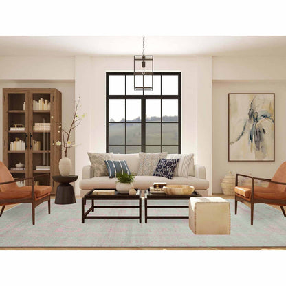 Modern and Contemporary Wool & Silk Hand Knotted Rug Grey No Border 9.0X11.10 -O079284