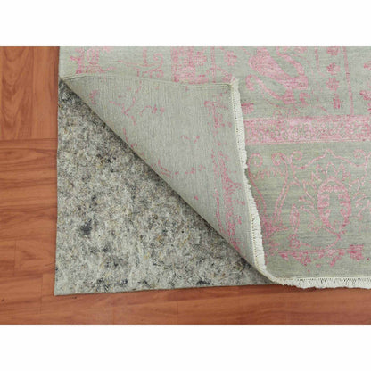 Modern and Contemporary Wool & Silk Hand Knotted Rug Grey No Border 9.0X11.10 -O079284