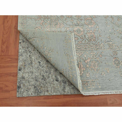 Heriz Wool & Silk Hand Knotted Rug Grey Gray 9.0X12.0 -O079285